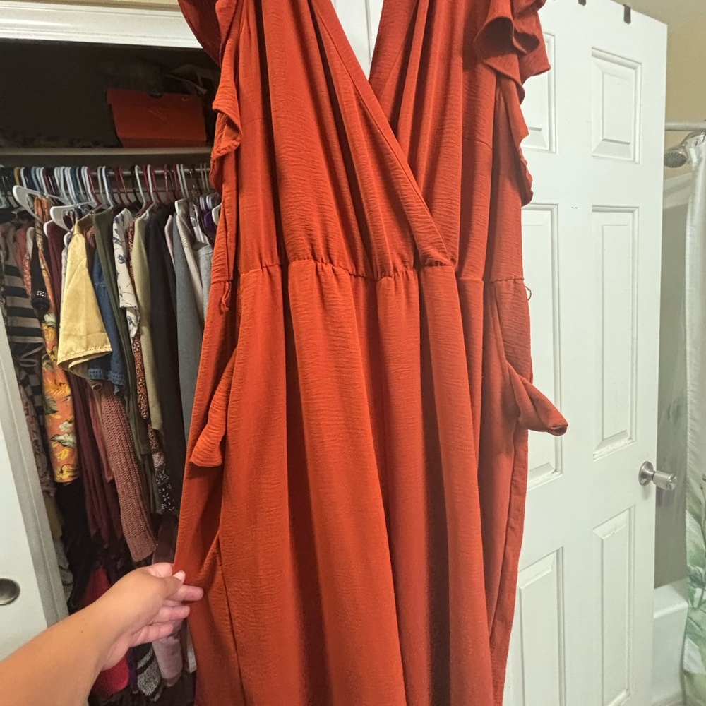 Elegant Rust Orange Women's Dress